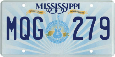 MS license plate MQG279