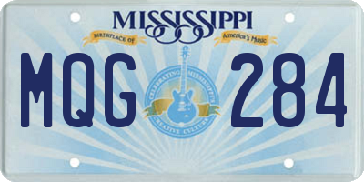 MS license plate MQG284