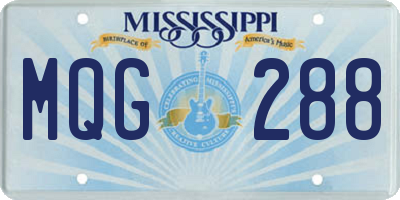 MS license plate MQG288
