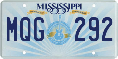 MS license plate MQG292