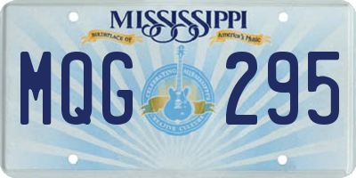 MS license plate MQG295