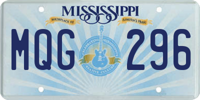 MS license plate MQG296