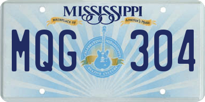 MS license plate MQG304