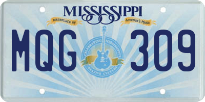 MS license plate MQG309