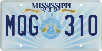 MS license plate MQG310