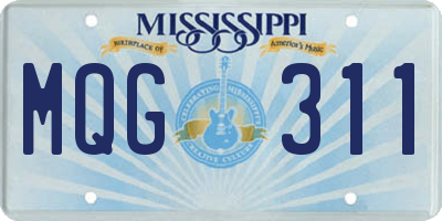 MS license plate MQG311