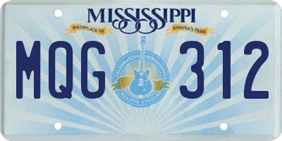 MS license plate MQG312