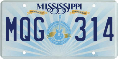 MS license plate MQG314