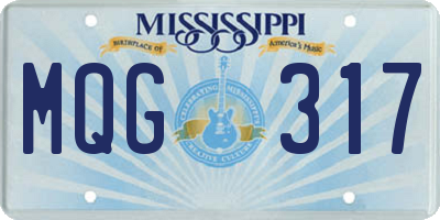 MS license plate MQG317