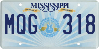 MS license plate MQG318
