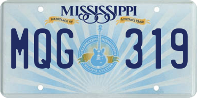 MS license plate MQG319
