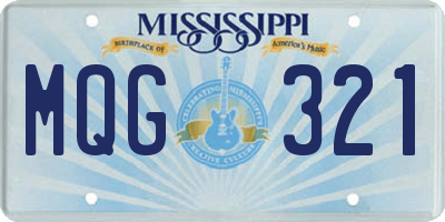 MS license plate MQG321