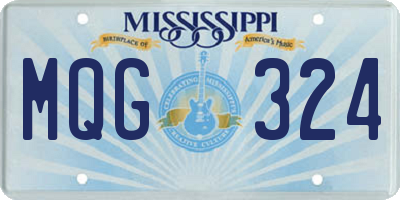 MS license plate MQG324