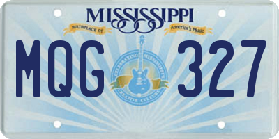 MS license plate MQG327