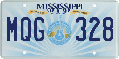MS license plate MQG328
