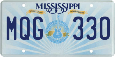 MS license plate MQG330