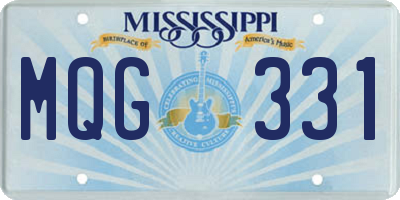 MS license plate MQG331