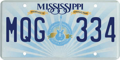 MS license plate MQG334