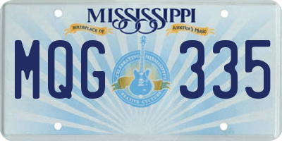 MS license plate MQG335