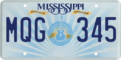 MS license plate MQG345