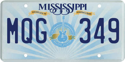 MS license plate MQG349