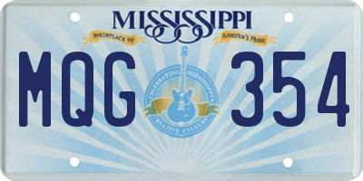 MS license plate MQG354