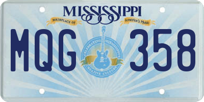 MS license plate MQG358