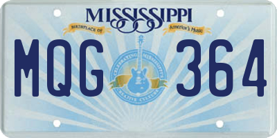 MS license plate MQG364