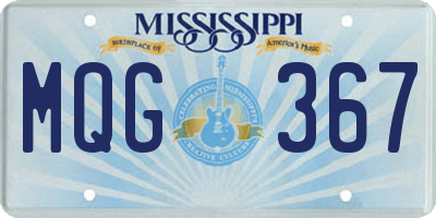 MS license plate MQG367