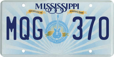 MS license plate MQG370