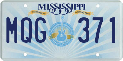 MS license plate MQG371