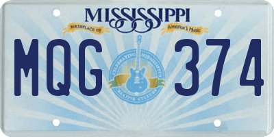 MS license plate MQG374