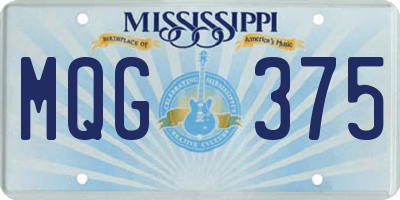 MS license plate MQG375