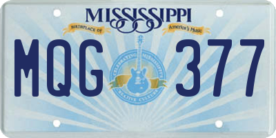 MS license plate MQG377