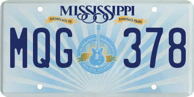 MS license plate MQG378