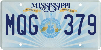 MS license plate MQG379