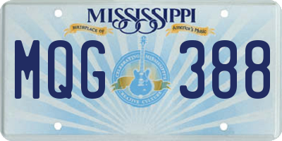 MS license plate MQG388