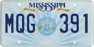 MS license plate MQG391