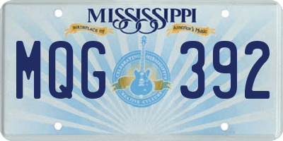 MS license plate MQG392
