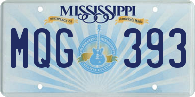 MS license plate MQG393