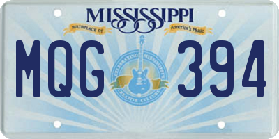 MS license plate MQG394
