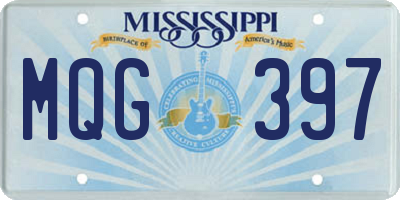 MS license plate MQG397