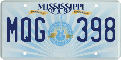 MS license plate MQG398