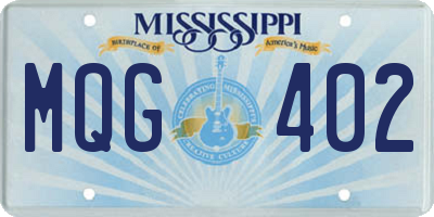 MS license plate MQG402