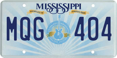 MS license plate MQG404