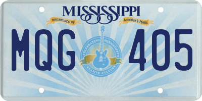 MS license plate MQG405