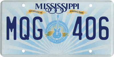 MS license plate MQG406