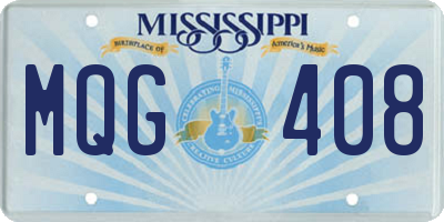 MS license plate MQG408