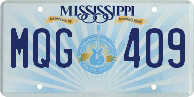 MS license plate MQG409