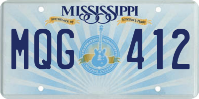 MS license plate MQG412